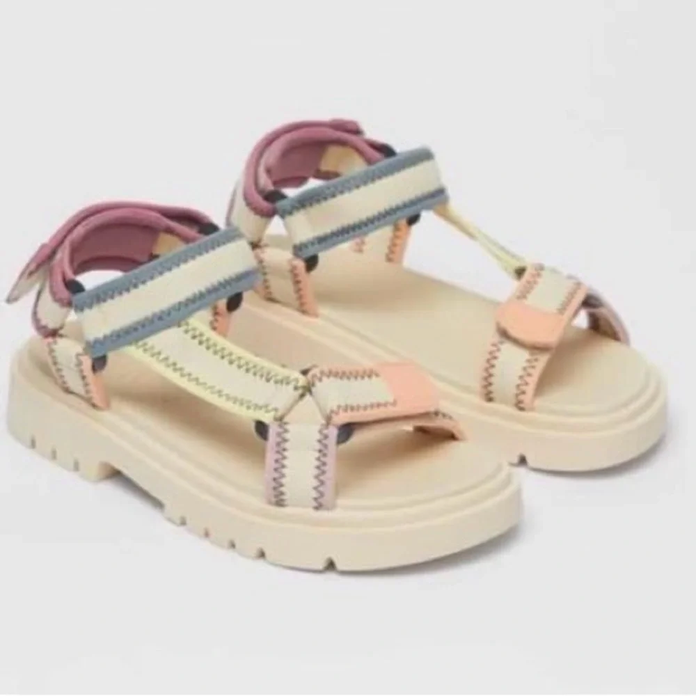 Zara Technical sandals pastel strappy adjustable girls